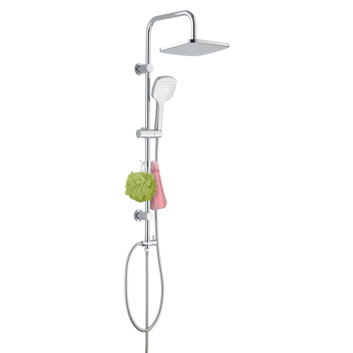 YS34159 Duschpelare, regnduschpelare med självrengörande duschset, med krok;