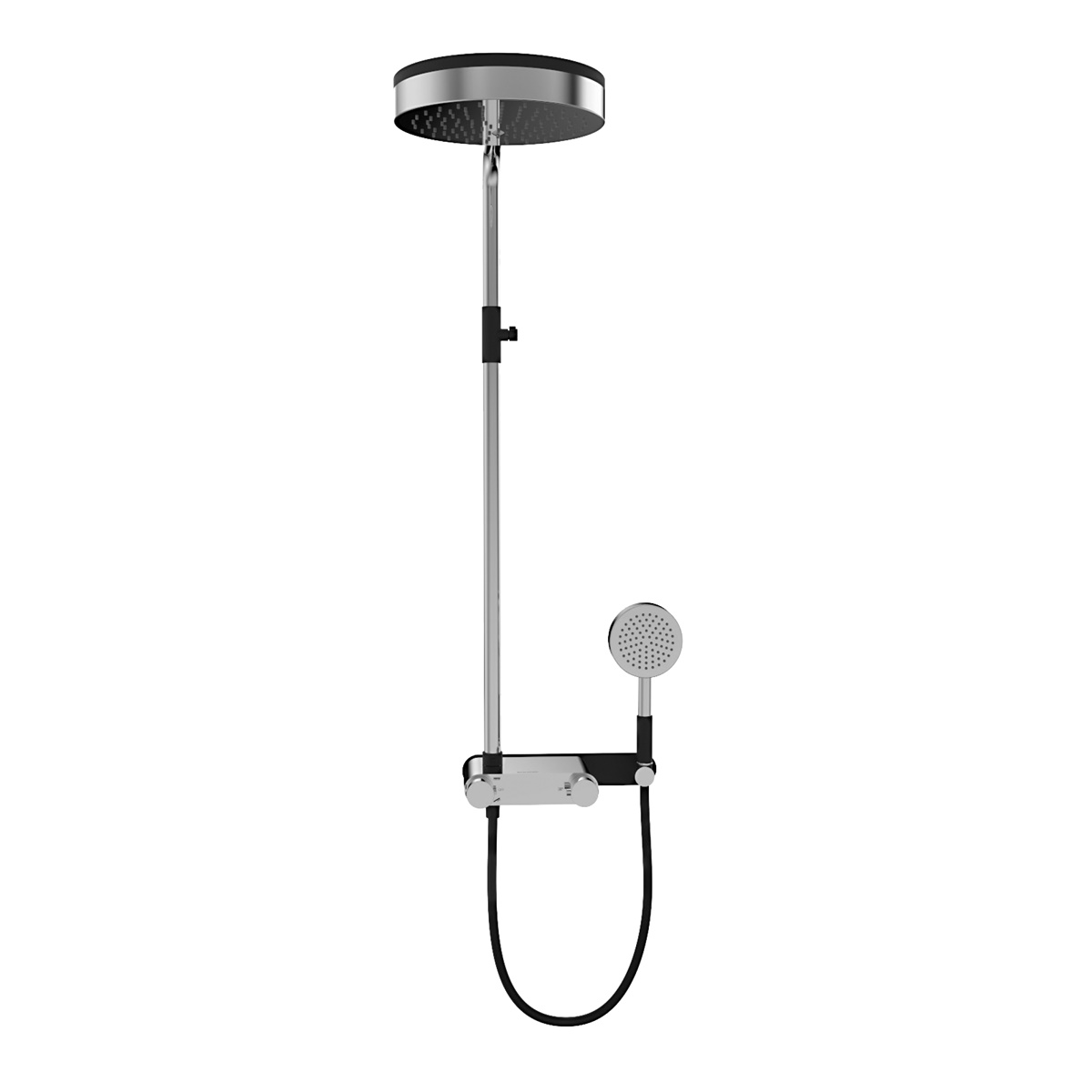 YS34206 Lyxig duschpelare, regnduschpelare med termostatkran, justerbar i höjdled;