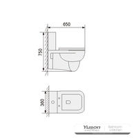 YS22212HT Vägghängd keramisk toalett, Vägghängd toalett, tvätt;