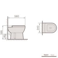 YS22215F Enkel stående keramisk toalett, P-trap spoltoalett;