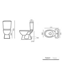 YS22221P 2-delad keramisk toalett, nära kopplad P-fälla avspolningstoalett;