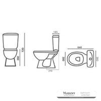 YS22221S Retro design 2-delad keramisk toalett, nära kopplad P-fälla avspolningstoalett;