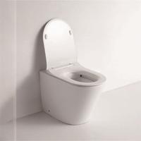 YS22268F Enkel stående keramisk toalett, kantlös, P-fälla avspolningstoalett;