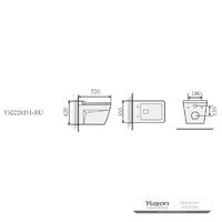 YS22281H Vägghängd keramisk toalett, Kantlös Väggmonterad toalett, tvätt;