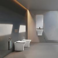 YS22291F Enkel stående keramisk toalett, kantlös, P-fälla avspolningstoalett;