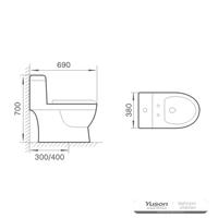 YS24253 keramisk toalett i ett stycke, sifonisk;