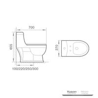 YS24258 keramisk toalett i ett stycke, sifonisk;