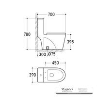 YS24283 keramisk toalett i ett stycke, sifonisk;