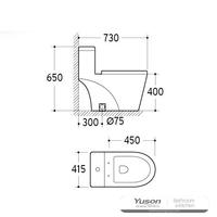 YS24284 Ett stycke keramisk toalett, sifon;
