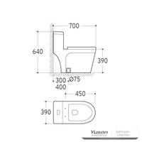 YS24286 keramisk toalett i ett stycke, sifon;