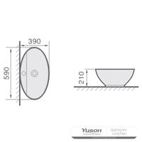 YS28206 Keramiskt handfat ovanför disk, konstnärligt handfat, keramiskt handfat;