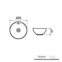 YS28209 Keramiskt handfat ovanför disk, konstnärligt handfat, keramiskt handfat;