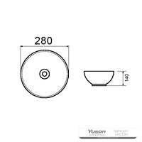 YS28393 Keramiskt handfat ovanför disk, konstnärligt handfat, keramiskt handfat;