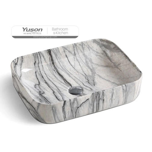 YS28434-MA1 Stenserie keramik ovanför diskbänk, konstnärlig handfat, keramiskt handfat;