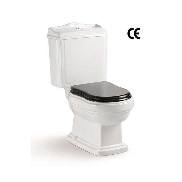 YS22209P Retro design 2-delad keramisk toalett, nära kopplad P-fällningstvätt toalett;