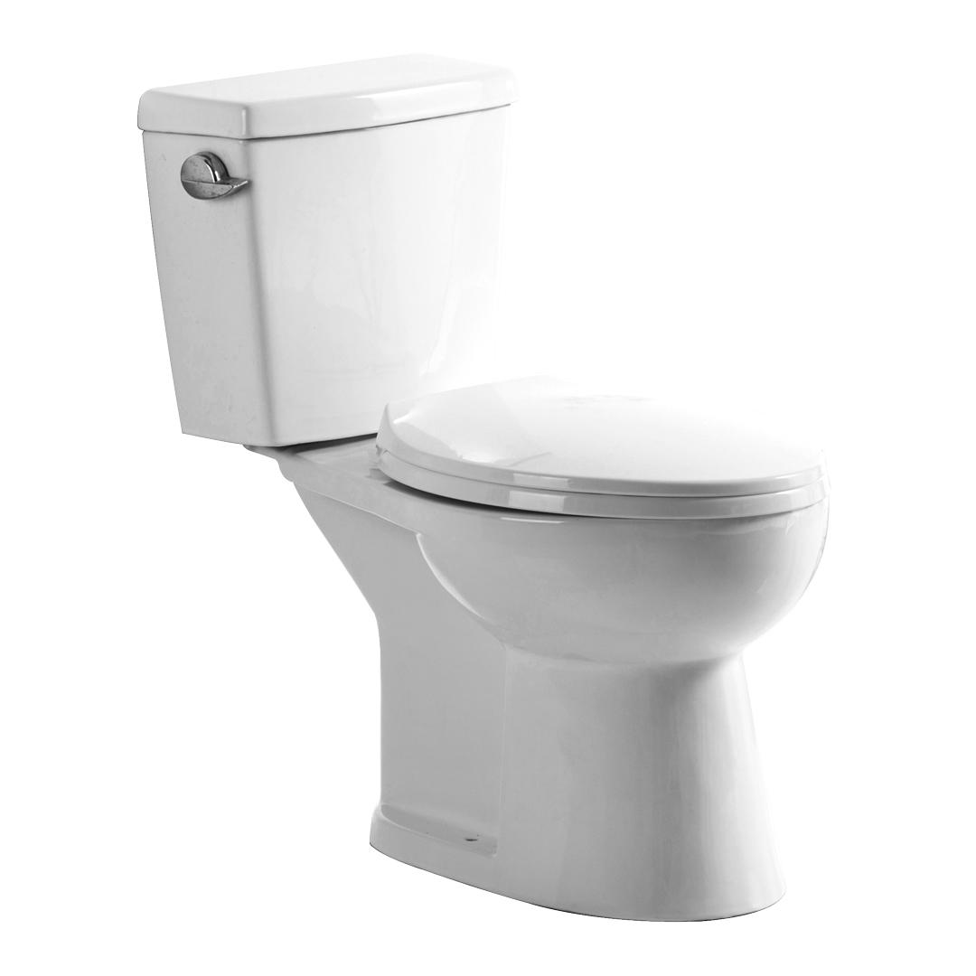 YS22238 2-delad toalett i keramik, förlängd S-fälla-toalett, TISI/SNI-certifierad toalett;