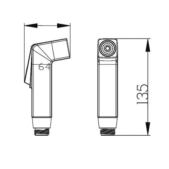 YS36077 ABS-skaft, bidéspruta, sköljspruta