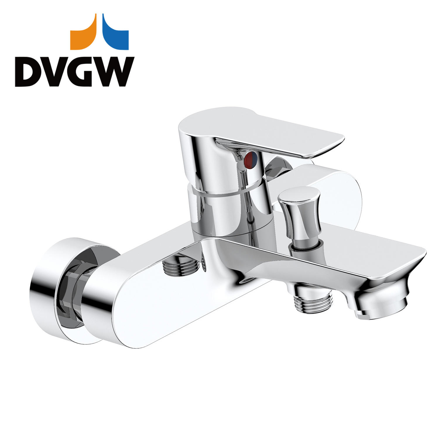 3187-10 DVGW-certifierad, mässingskran med en spak, varm/kallt vatten, väggmonterad badkarblandare