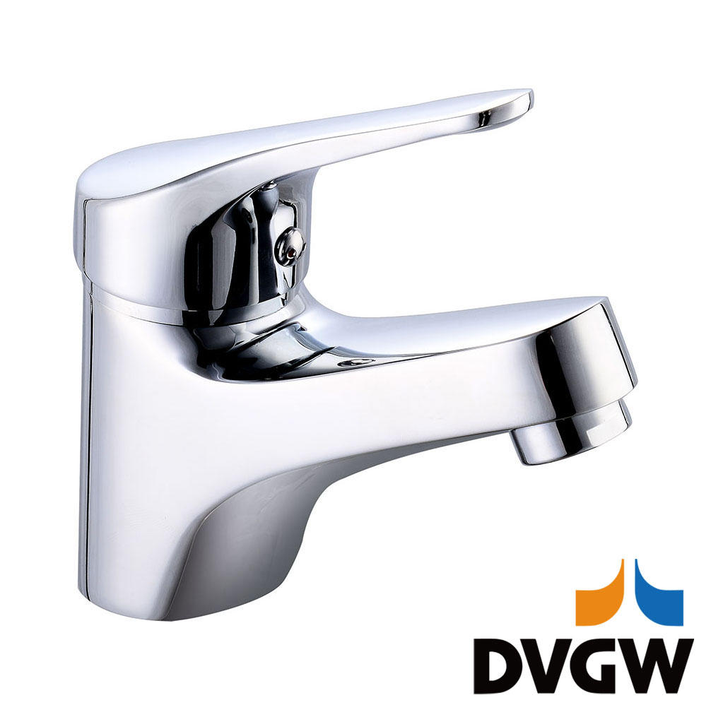 4135-30 DVGW-certifierad, mässingskran, en-grepps varm-/kallvattendäckmonterad tvättställsblandare