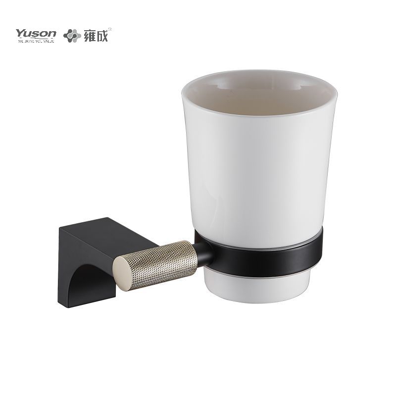 12484 Snygga badrumstillbehör, glashållare, med koppar av frostat/härdat glas, zink/mässing/SUS glashållare, väggmonterad (serie 12400)